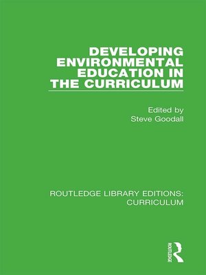 cover image of Developing Environmental Education in the Curriculum